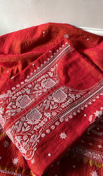 Load image into Gallery viewer, Women's Lakhnavi Handcrafted Tissue Chanderi Unstitched Kurta And Dupatta Set - HONC0299540