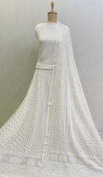 Load image into Gallery viewer, Women&#39;s Lakhnavi Handcrafted Bridal Pure Silk Georgette Chikankari Lehenga Set - HONC0127393