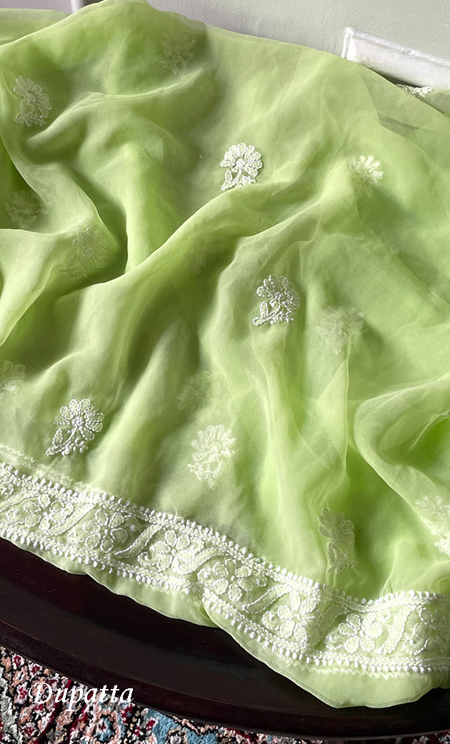 Women's Lucknowi Handcrafted Faux-Georgette Chikankari Suit Material - HONC0315343