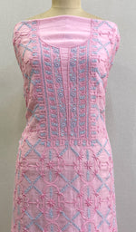 将图像加载到图库查看器中， Women&#39;s Lakhnavi Handcrafted Mul Chanderi  Chikankari Unstitched Kurti Fabric - HONC0209617
