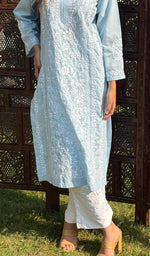 Load image into Gallery viewer, Iqra Women&#39;s Lucknowi Handcrafted Cotton Chikankari Kurti - HONC0164366
