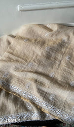 Load image into Gallery viewer, Women's Lakhnavi Handcrafted Tissue Chanderi Unstitched Kurta And Dupatta Set - HONC0352510