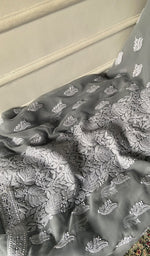 Load image into Gallery viewer, Women's Lucknowi Handcrafted Faux-Georgette Unstitched Chikankari Suit Material - HONC0348787