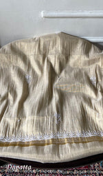 Load image into Gallery viewer, Women's Lakhnavi Handcrafted Tissue Chanderi Unstitched Chikankari Kurta And Dupatta Set - HONC0359998