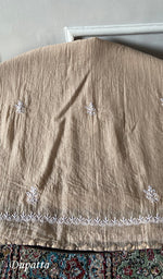 Load image into Gallery viewer, Women's Lakhnavi Handcrafted Mul Chanderi Semi - Stitched Kurta And Dupatta Set - HONC0339041