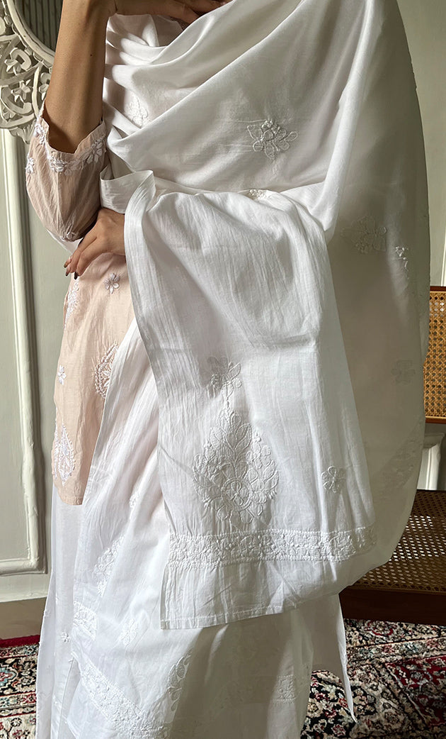 Women's Lucknowi Handcrafted Cotton Chikankari Dupatta - HONC0169830