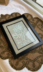 Load image into Gallery viewer, Chikankari Momento Frame – Handcrafted Embroidery (9x 7 Inch, Aqua Green ) - HONC0269437
