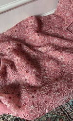 将图像加载到图库查看器中， Women's Lakhnavi Handcrafted Pure Organza Chikankari Unstitched Kurta And Dupatta Set- HONC0319970