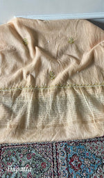 Women's Lakhnavi Handcrafted Mul Chanderi Semi - Stitched Kurta And Dupatta Set - HONC0376011