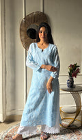 Shejali Women's Lakhnavi Handcrafted Cotton Chikankari Kurti - HONC0346294