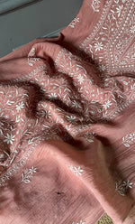 将图像加载到图库查看器中， Women's Lakhnavi Handcrafted Mul Chanderi Semi - Stitched Kurta And Dupatta Set - HONC0284761