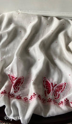 Load image into Gallery viewer, Titlee Women's Lakhnavi Handcrafted Mul Chanderi Unstitched Kurta And Dupatta Set - HONC0347333