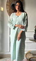 Shejali Women's Lakhnavi Handcrafted Cotton Chikankari Kurti - HONC0337466