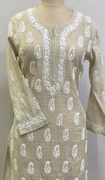 Load image into Gallery viewer, Women&#39;s Lakhnavi Handcrafted Tissue Chanderi Chikankari Kurti - HONC0102423
