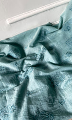 Load image into Gallery viewer, Women's Lakhnavi Handcrafted Mul Chanderi Unstitched Chikankari Full Suit Material - HONC0319534