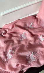 Load image into Gallery viewer, Women's Lakhnavi Handcrafted Unstitched Mul Chanderi Kurta And Dupatta Set - HONC0324071