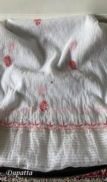 Load image into Gallery viewer, Haviya Women's Lakhnavi Handcrafted Mul Chanderi Semi - Stitchd Kurta And Dupatta Set - HONC0322121
