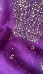 Load image into Gallery viewer, Marifa Women&#39;s Lakhnavi Handcrafted Pure Organza Chikankari Unstitched Kurta And Dupatta Set- HONC0296141
