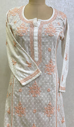 Load image into Gallery viewer, Women&#39;s Lucknowi Handcrafted Cotton Chikankari Kurti - HONC0159604