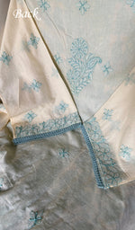 Load image into Gallery viewer, Hiba Women's Lakhnavi Handcrafted Semi - stitched Cotton Chikankari Suit Material - HONC0348828
