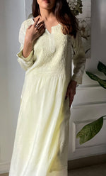 Load image into Gallery viewer, Women&#39;s Lucknowi Handcrafted Modal Cotton Chikankari Kurti - HONC0264914
