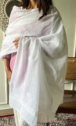Load image into Gallery viewer, Women's Lucknowi Handcrafted Kota Cotton Chikankari Dupatta - HONC0304724