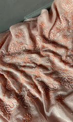 Load image into Gallery viewer, Women&#39;s Lakhnavi Handcrafted Mul Chanderi Unstitched Kurta And Dupatta Set- HONC0312986

