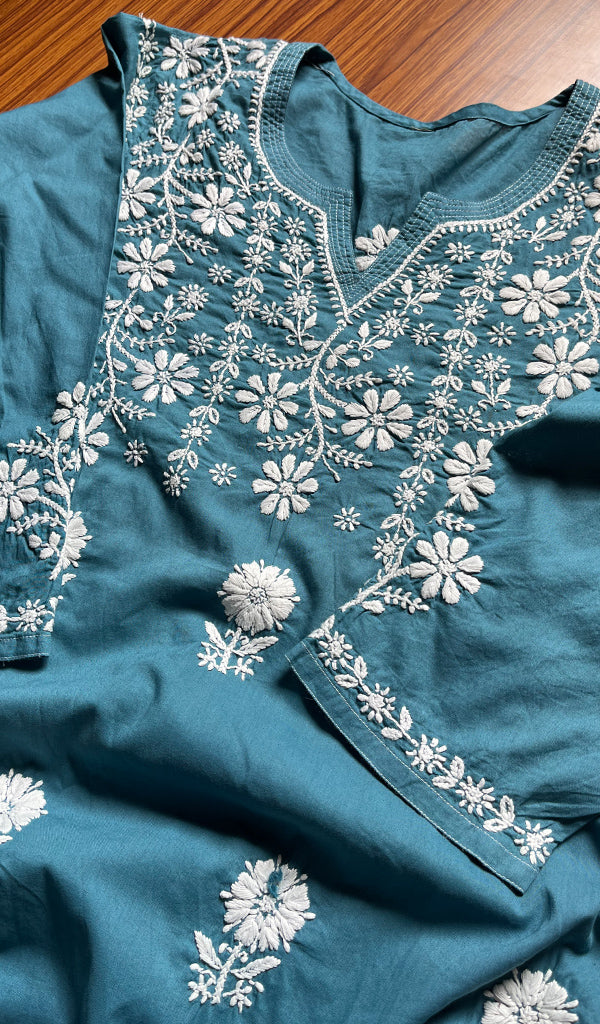 Women's Lucknowi Handcrafted Cotton Chikankari Kurti - HONC0300978