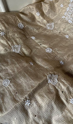 Load image into Gallery viewer, Naaz Women&#39;s Lucknowi Handcrafted Kota Chanderi Chikankari UnStitched Kurta And Dupatta Set - HONC0250376
