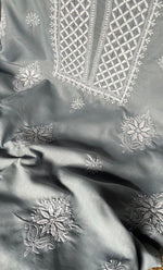 Load image into Gallery viewer, Women&#39;s Lakhnavi Handcrafted Cotton Chikankari Unstitched Kurti Fabric - HONC0302631
