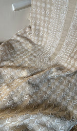 Load image into Gallery viewer, Lucknowi Handcrafted Munga Silk Chikankari Unstitched Men&#39;s Kurta Fabric - HONC0261600
