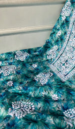 将图像加载到图库查看器中， Women's Lakhnavi Handcrafted Cotton Chikankari Unstitched Kurti Fabric - HONC0315333