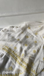 Load image into Gallery viewer, Women's Lakhnavi Handcrafted Mul Chanderi Unstitched Kurta And Dupatta Set - HONC0355844