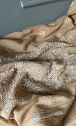 将图像加载到图库查看器中， Women&#39;s Lakhnavi Handcrafted Mul Chanderi Semi - stitched Kurta And Dupatta Set- HONC0280973
