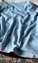 将图像加载到图库查看器中， Women's Lakhnavi Handcrafted Pure Silk Georgette Chikankari Kurta And Dupatta Set- HONC0300705