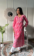 Savya Women's Lucknowi Handcrafted Cotton Chikankari Kurti - HONC0330694