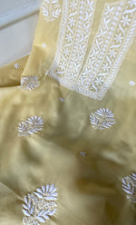 将图像加载到图库查看器中， Women&#39;s Lakhnavi Handcrafted Cotton Chikankari Unstitched Kurti Fabric - HONC0318766
