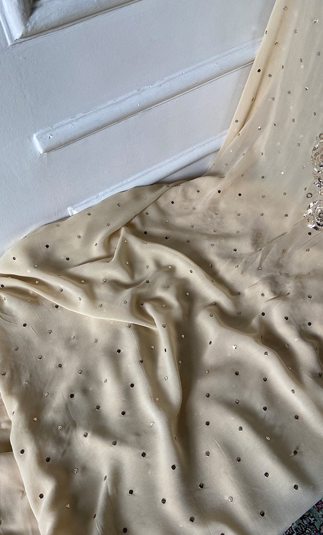 Women's Lucknowi Handcrafted Viscose Georgette Unstitched Chikankari Suit Material - HONC0338158