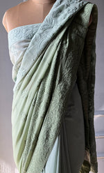 Load image into Gallery viewer, Women&#39;s Lakhnavi Handcrafted Viscose Georgette Chikankari Saree - HONC0301803
