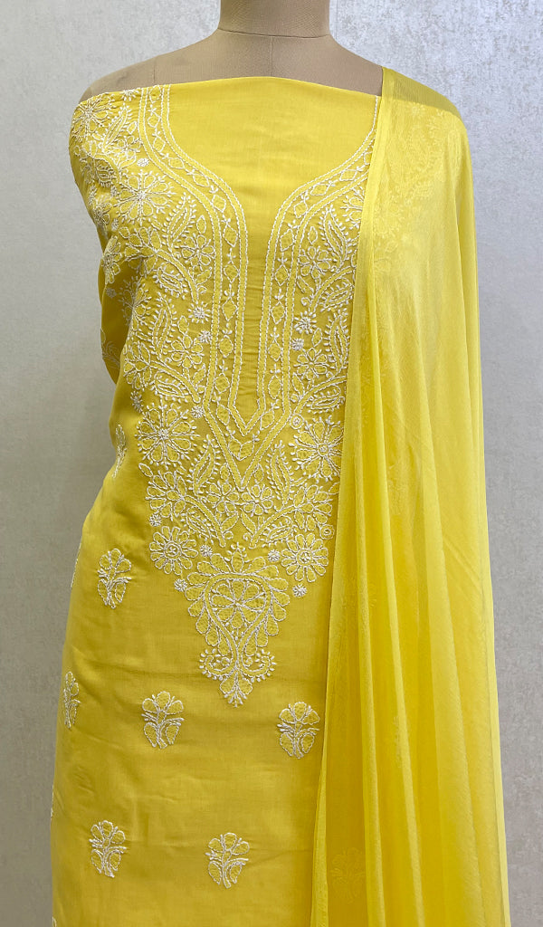 Women's Lakhnavi Handcrafted Cotton Chikankari Suit Materia- HONC0157389