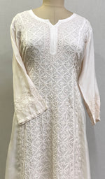 将图像加载到图库查看器中， Pari Women&#39;s Lucknowi Handcrafted Muslin Chikankari Kurti - HONC0204771
