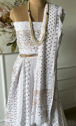 Load image into Gallery viewer, Women&#39;s Lakhnavi Handcrafted Bridal Viscose Georgette Chikankari Lehenga Set - HONC0265092
