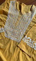 Load image into Gallery viewer, Women&#39;s Lucknowi Handcrafted Cotton Chikankari Kurti - HONC0301040
