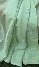 Load image into Gallery viewer, Women&#39;s Lakhnavi Handcrafted Mul Chanderi Chikankari Saree - HONC0259130
