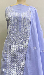 将图像加载到图库查看器中， Chavi Women&#39;s Lakhnavi Handcrafted Cotton Chikankari Kurta And Dupatta Set - HONC0212214
