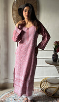Aparna  Women's Lakhnavi Handcrafted Cotton Chikankari Kurti - HONC0343825