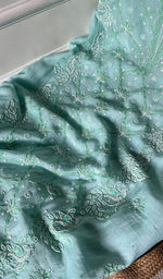 将图像加载到图库查看器中， Women&#39;s Lakhnavi Handcrafted Mul Chanderi Unstitched Kurta And Dupatta Set - HONC0282824
