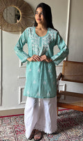 Sezuka Women's Lakhnavi Handcrafted Cotton Chikankari Top - HONC0350790