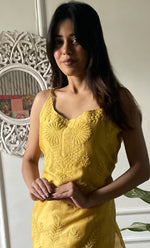 Load image into Gallery viewer, Amreena Women's Lakhnavi Handcrafted Chanderi Silk Chikankari Top And Pant Set - HONC0322964