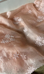 Load image into Gallery viewer, Women&#39;s Lakhnavi Handcrafted Organza Chikankari Unstitched Full Suit Material - HONC0287045
